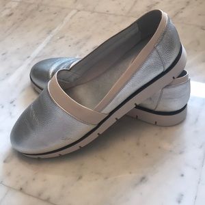 Nine West silver slip ons size 9
